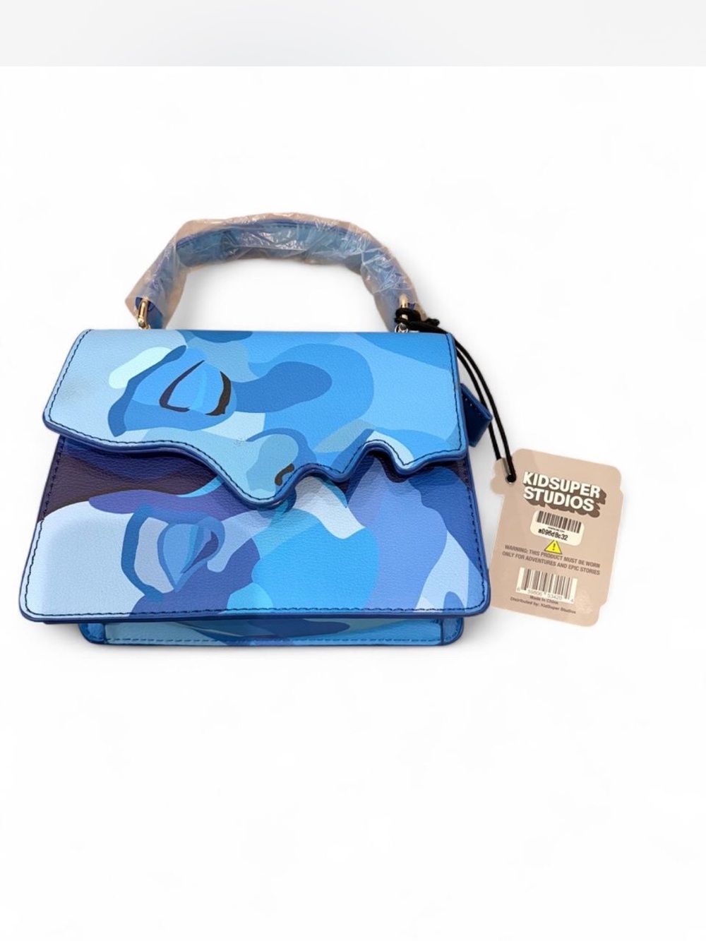 KIDSUPER STUDIOS Blue Camouflage Top-Handle Satchel